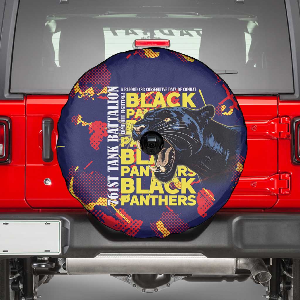 761st Tank Battalion Black Panthers Spare Tire Cover Legendary African American WWII - Wonder Print Shop