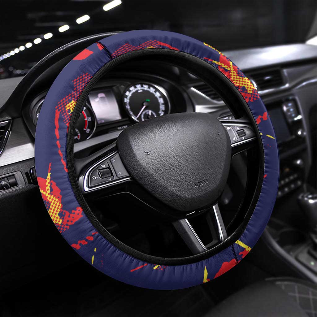 761st Tank Battalion Black Panthers Steering Wheel Cover Legendary African American WWII - Wonder Print Shop