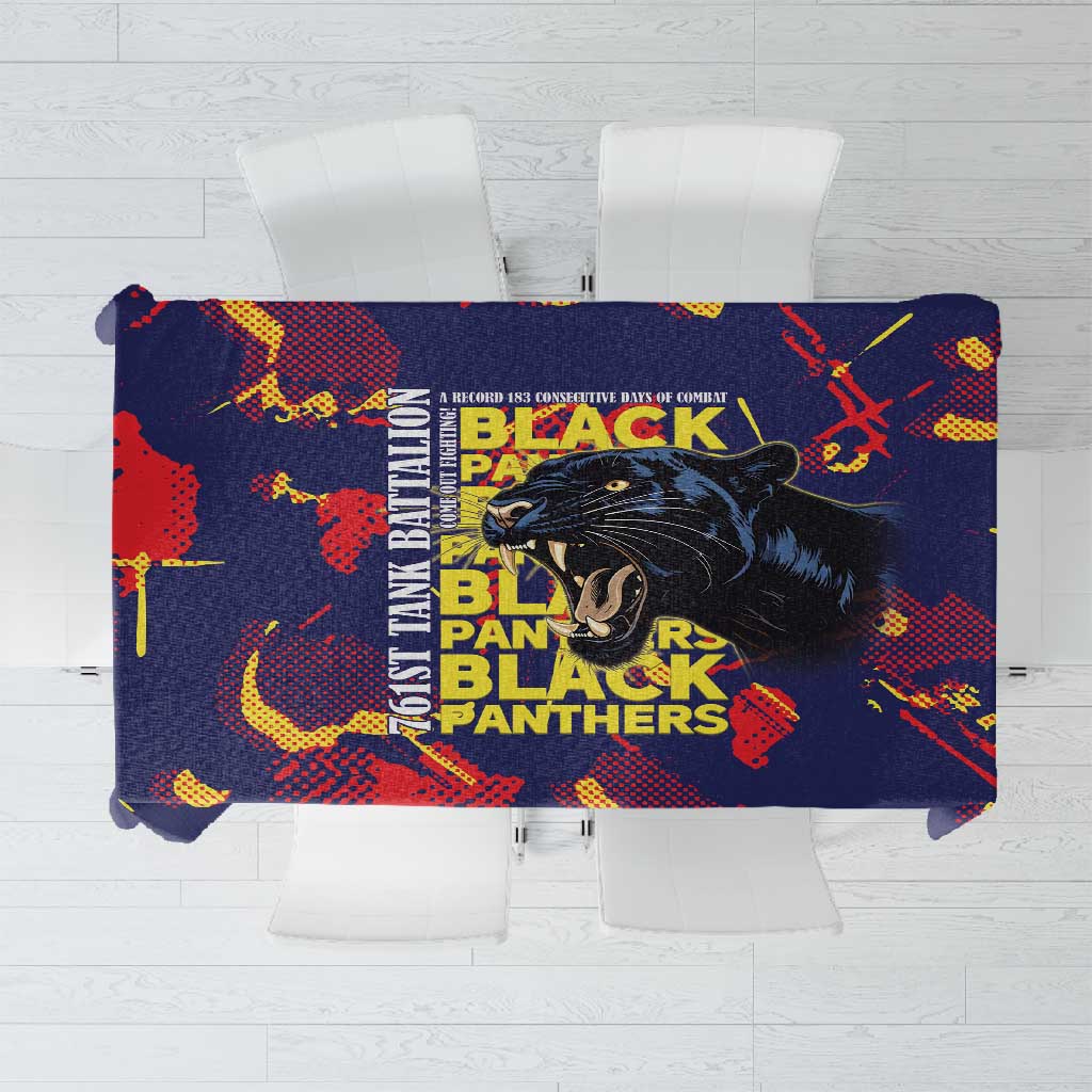 761st Tank Battalion Black Panthers Tablecloth Legendary African American WWII - Wonder Print Shop