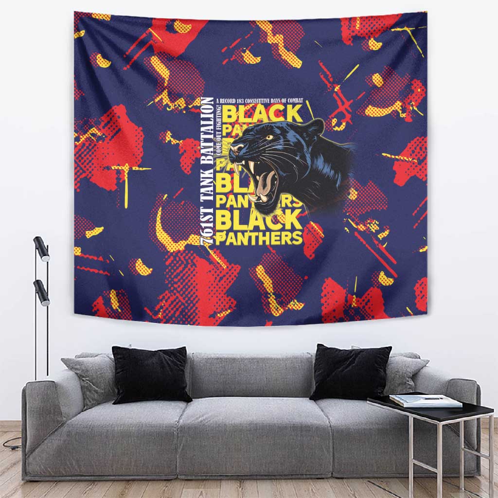 761st Tank Battalion Black Panthers Tapestry Legendary African American WWII - Wonder Print Shop
