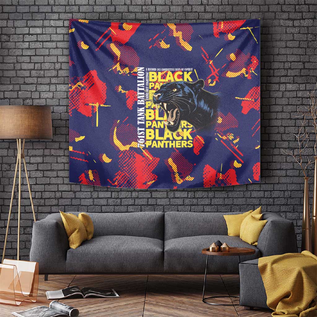 761st Tank Battalion Black Panthers Tapestry Legendary African American WWII - Wonder Print Shop