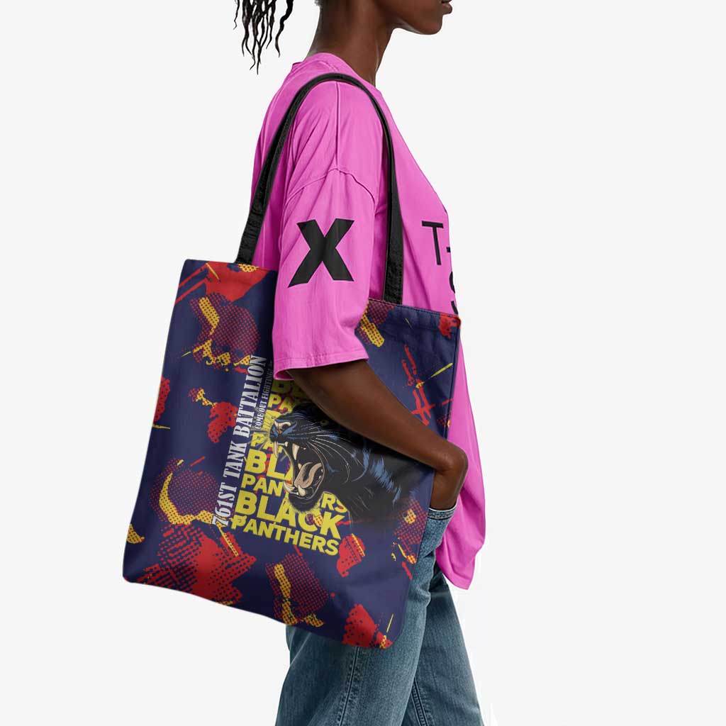 761st Tank Battalion Black Panthers Tote Bag Legendary African American WWII - Wonder Print Shop