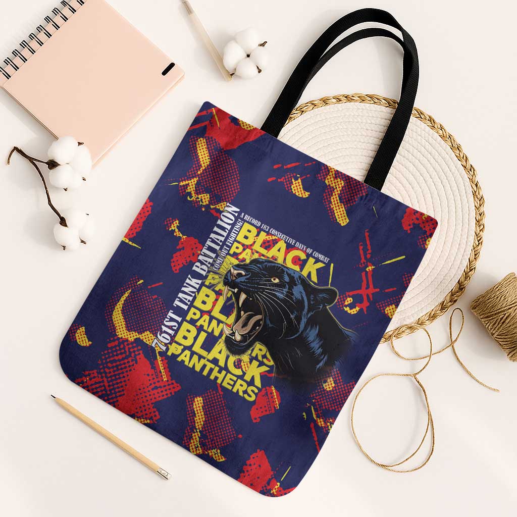 761st Tank Battalion Black Panthers Tote Bag Legendary African American WWII - Wonder Print Shop