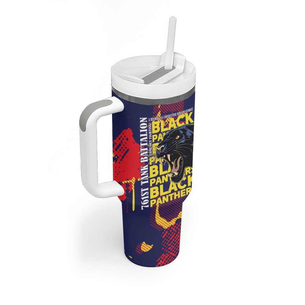 761st Tank Battalion Black Panthers Tumbler With Handle Legendary African American WWII - Wonder Print Shop