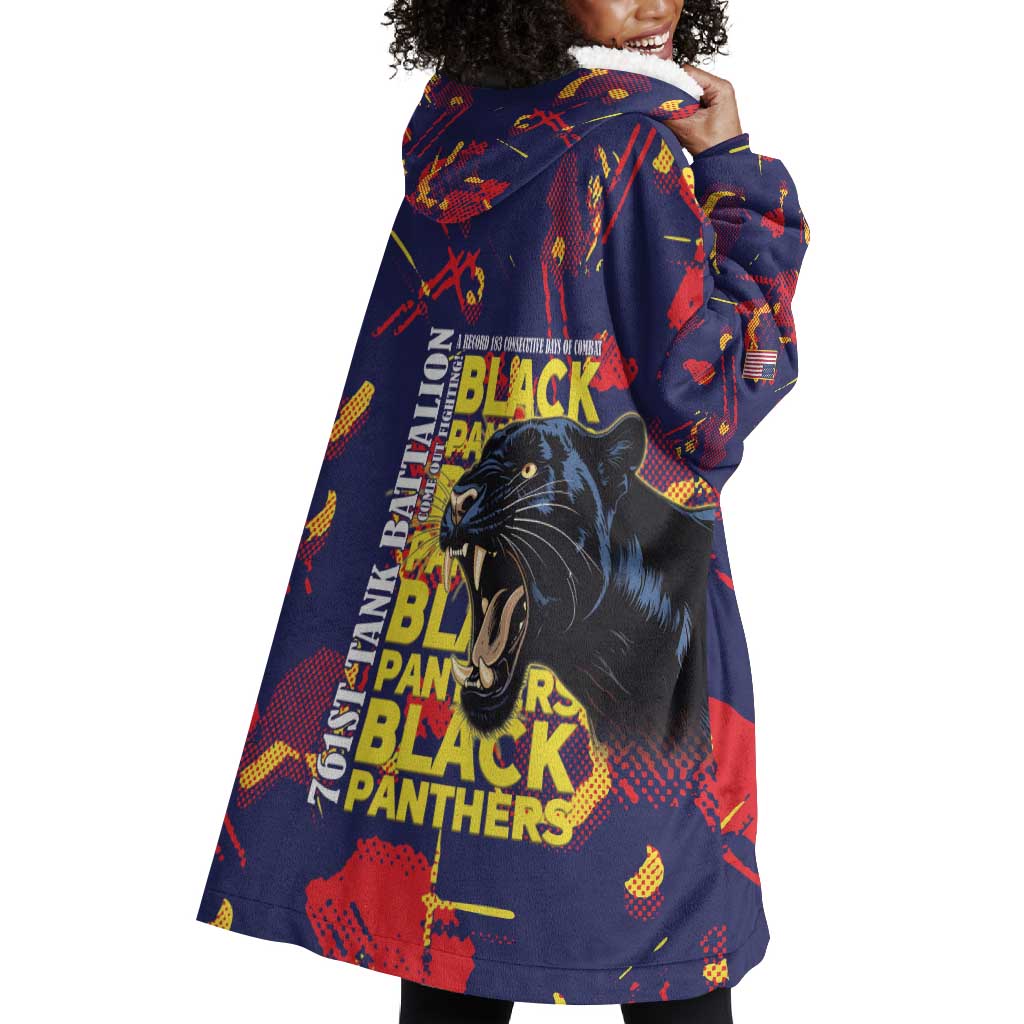 761st Tank Battalion Black Panthers Wearable Blanket Hoodie Legendary African American WWII - Wonder Print Shop