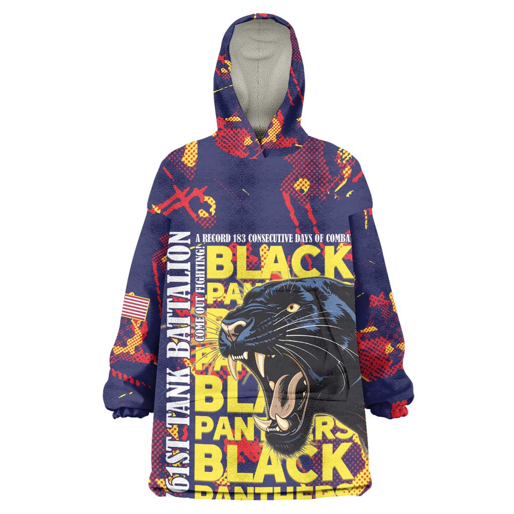 761st Tank Battalion Black Panthers Wearable Blanket Hoodie Legendary African American WWII - Wonder Print Shop