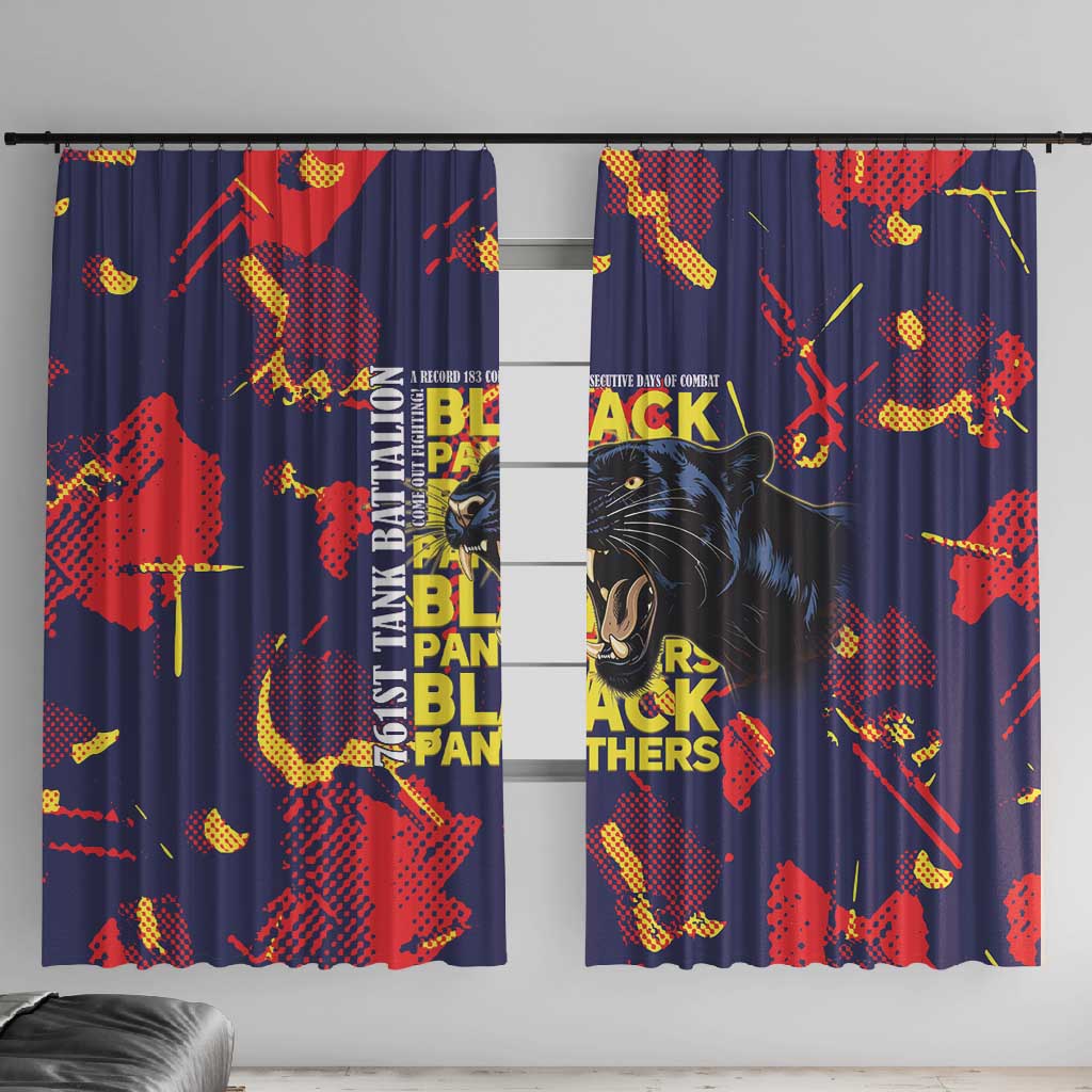 761st Tank Battalion Black Panthers Window Curtain Legendary African American WWII - Wonder Print Shop