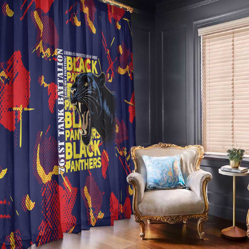 761st Tank Battalion Black Panthers Window Curtain Legendary African American WWII - Wonder Print Shop