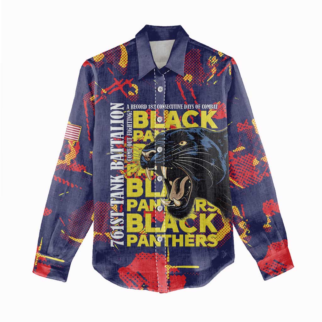 761st Tank Battalion Black Panthers Women Casual Shirt Legendary African American WWII - Wonder Print Shop