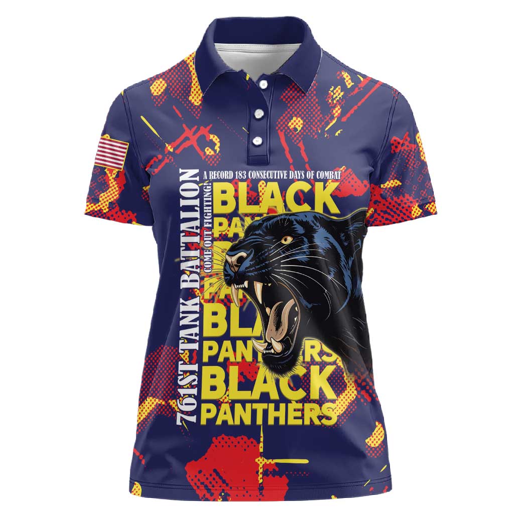 761st Tank Battalion Black Panthers Women Polo Shirt Legendary African American WWII - Wonder Print Shop