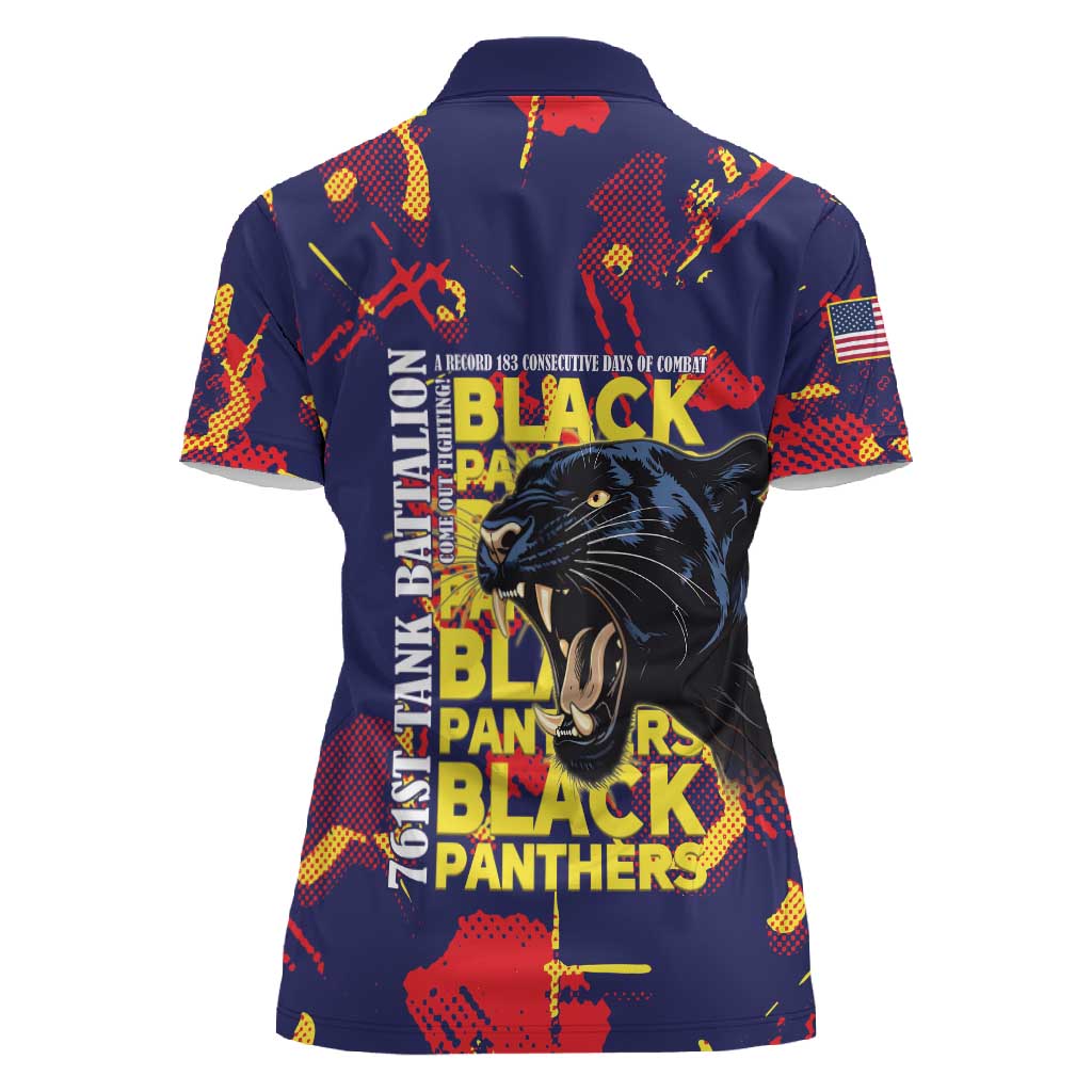 761st Tank Battalion Black Panthers Women Polo Shirt Legendary African American WWII - Wonder Print Shop
