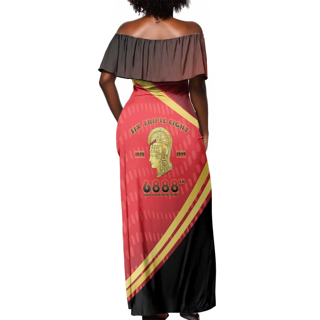 Six Triple Eight Legacy Off Shoulder Maxi Dress 6888th Battalion 1942-1949