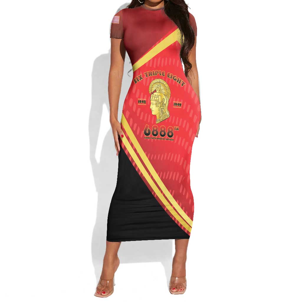 Six Triple Eight Legacy Short Sleeve Bodycon Dress 6888th Battalion 1942-1949
