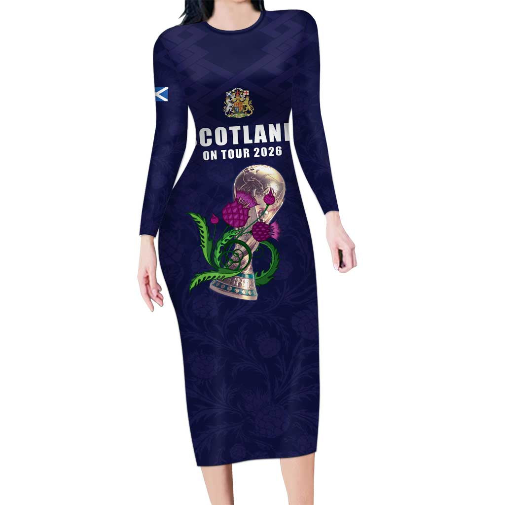 Custom Football Scotland Long Sleeve Bodycon Dress On Tour 2026