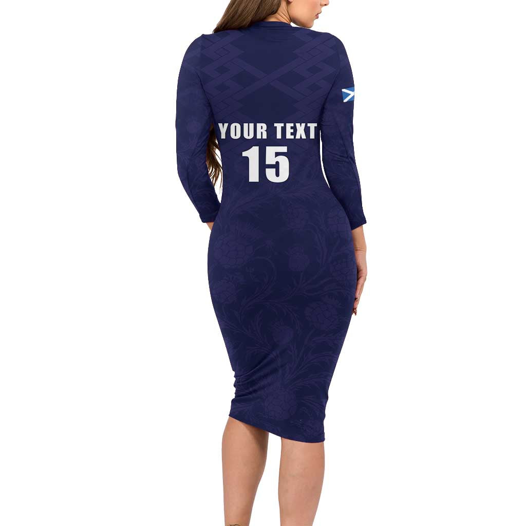 Custom Football Scotland Long Sleeve Bodycon Dress On Tour 2026