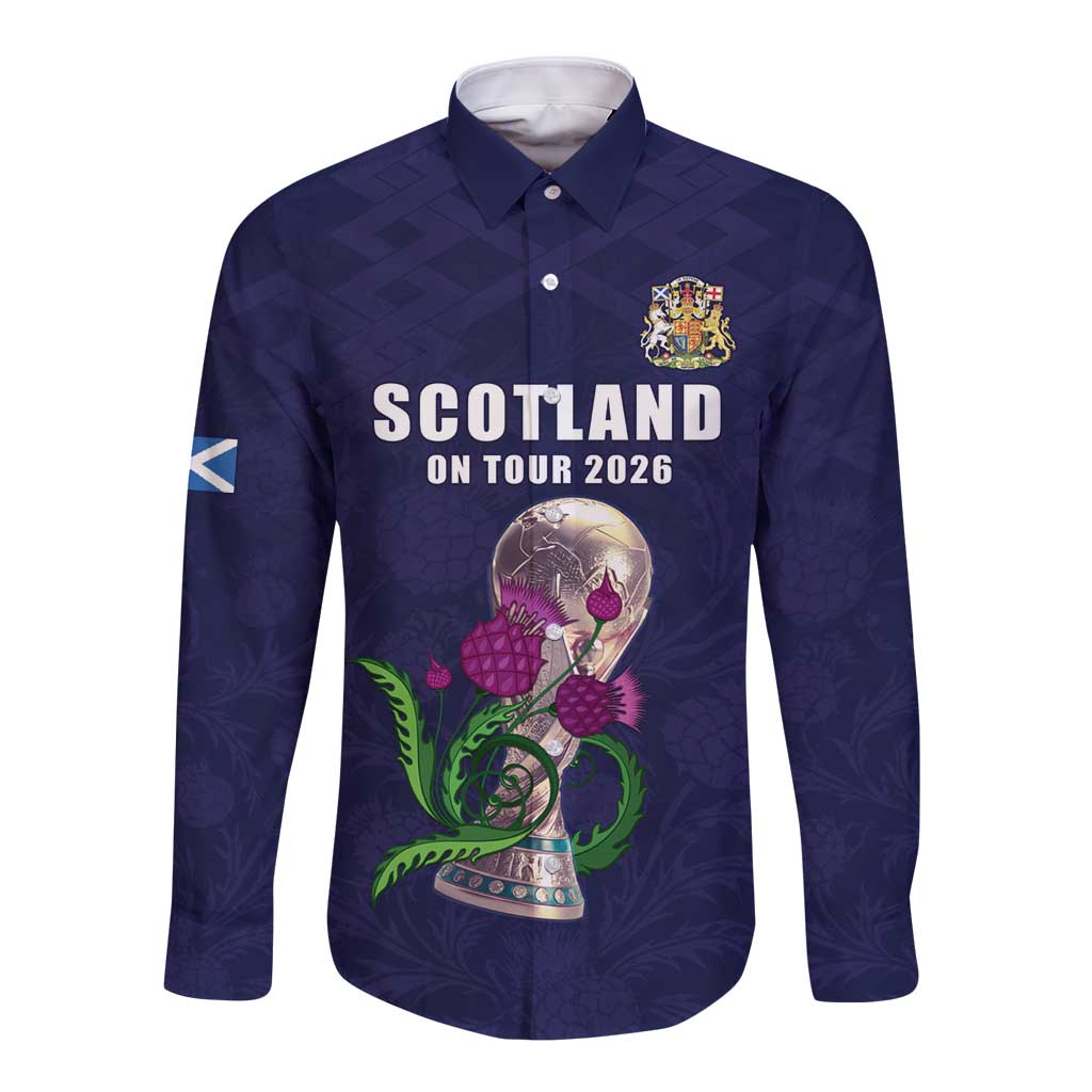 Custom Football Scotland Long Sleeve Button Shirt On Tour 2026