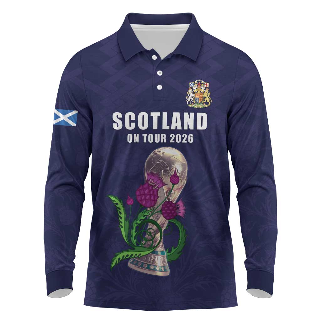 Custom Football Scotland Long Sleeve Polo Shirt On Tour 2026