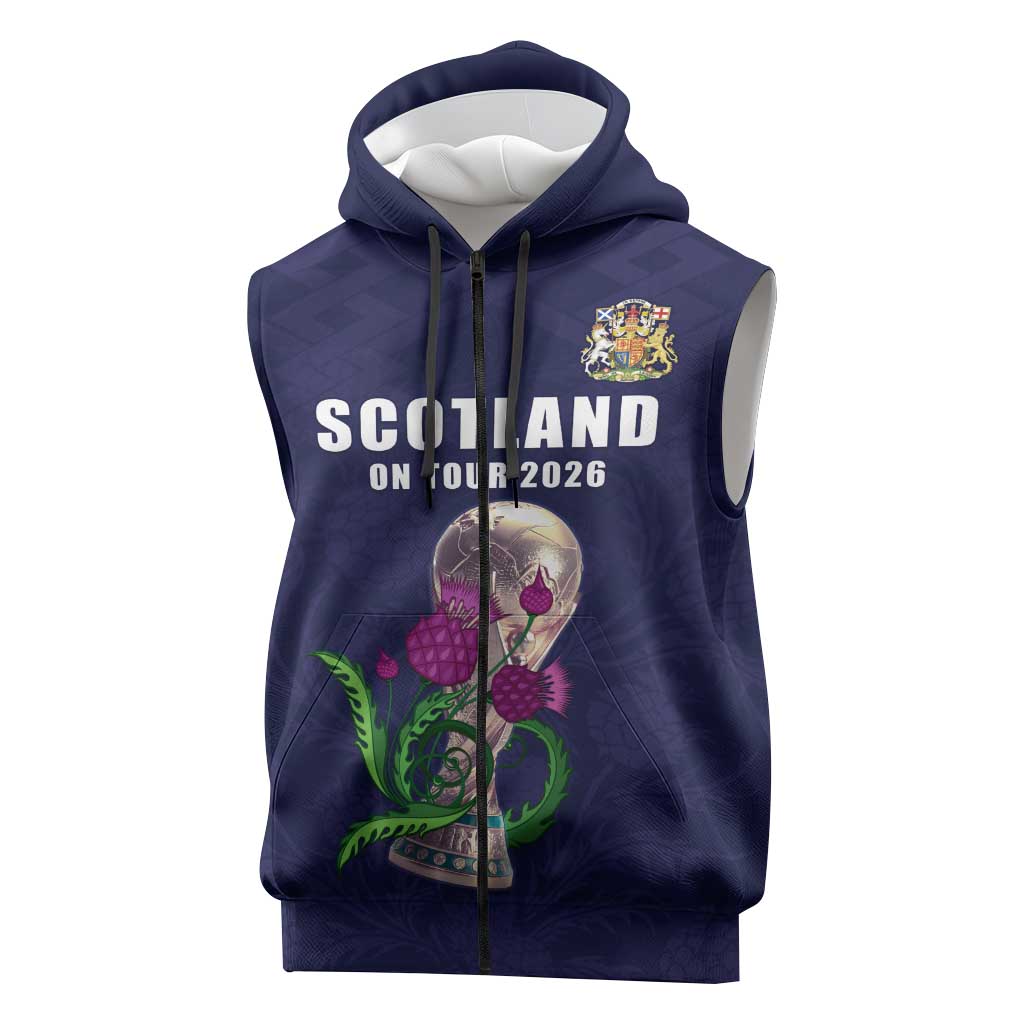 Custom Football Scotland Sleeveless Zip Hoodie On Tour 2026