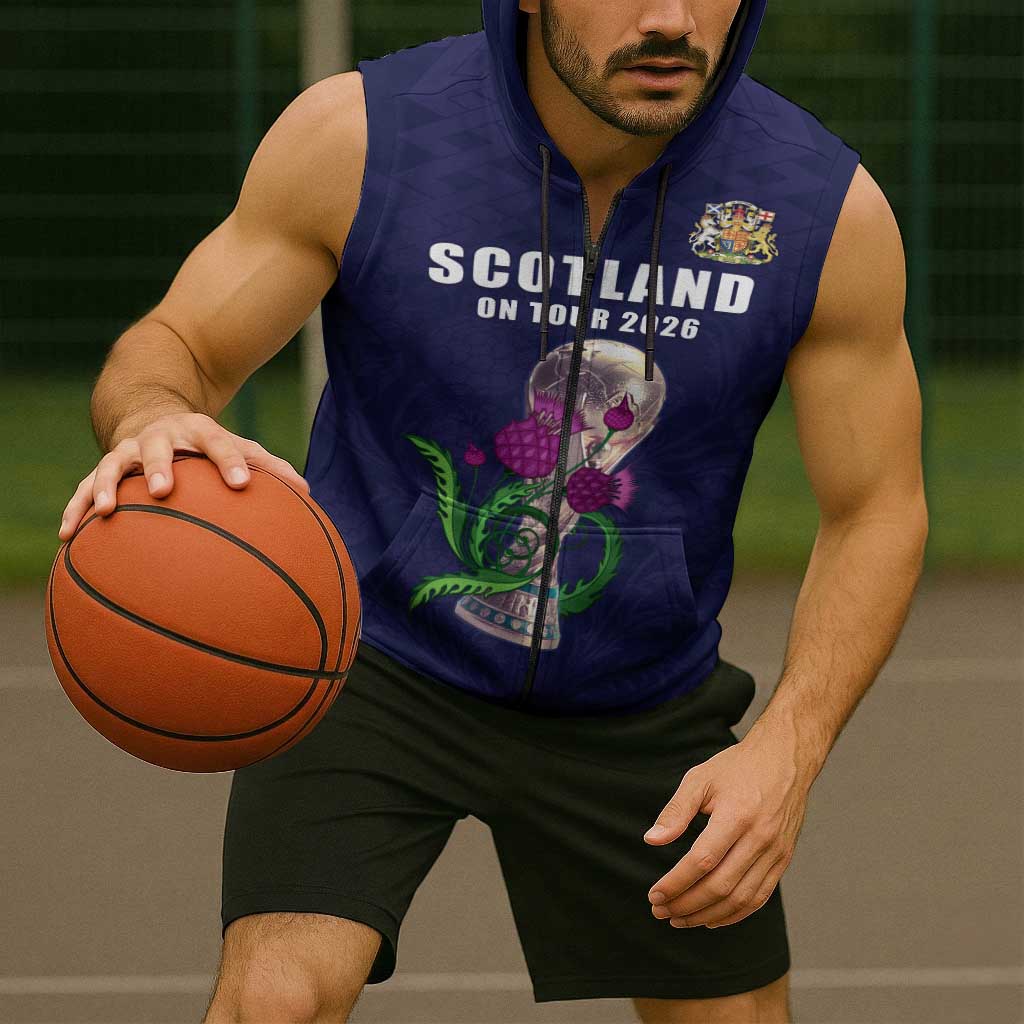 Custom Football Scotland Sleeveless Zip Hoodie On Tour 2026