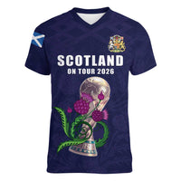 Custom Football Scotland Women V-Neck T-Shirt On Tour 2026