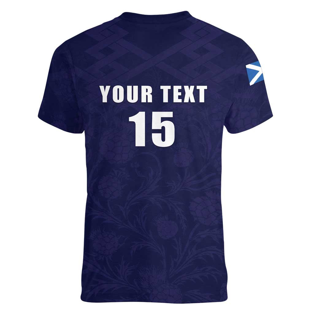Custom Football Scotland Women V-Neck T-Shirt On Tour 2026