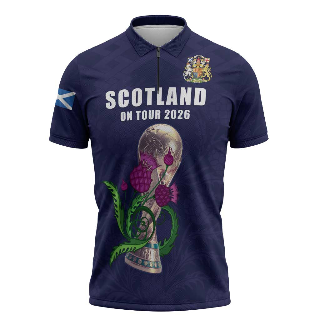 Custom Football Scotland Zipper Polo Shirt On Tour 2026