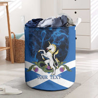 Personalised Unicorn Scotland Laundry Basket Scottish Saltire With Thistle