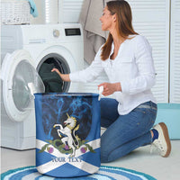 Personalised Unicorn Scotland Laundry Basket Scottish Saltire With Thistle