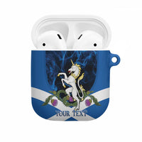 Personalised Unicorn Scotland AirPods Case Scottish Saltire With Thistle