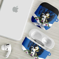 Personalised Unicorn Scotland AirPods Case Scottish Saltire With Thistle