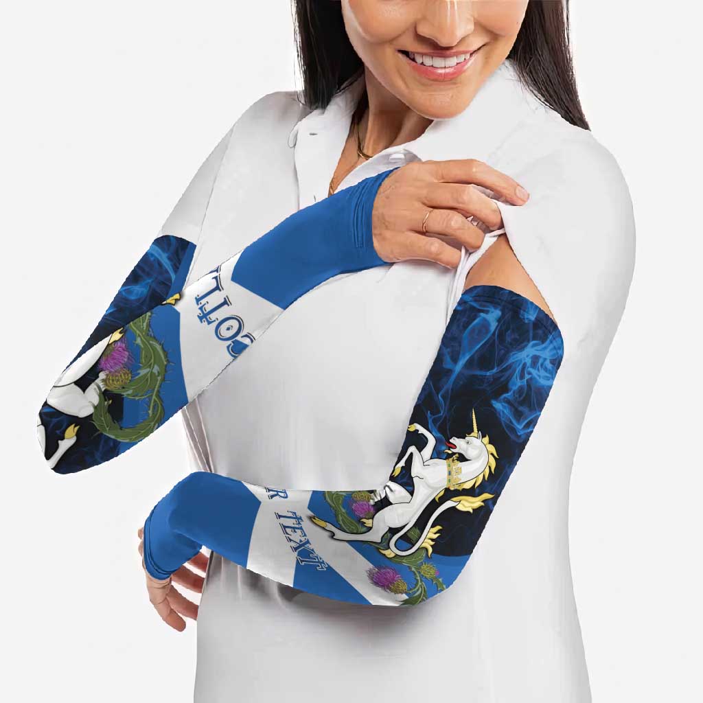 Personalised Unicorn Scotland Arm Sleeves Scottish Saltire With Thistle