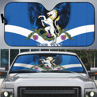 Personalised Unicorn Scotland Auto Sun Shade Scottish Saltire With Thistle