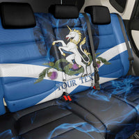 Personalised Unicorn Scotland Back Car Seat Cover Scottish Saltire With Thistle