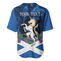 Personalised Unicorn Scotland Baseball Jersey Scottish Saltire With Thistle