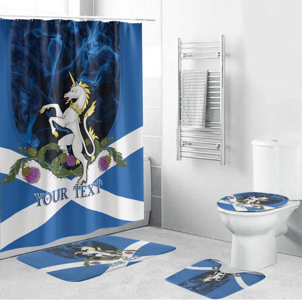 Personalised Unicorn Scotland Bathroom Set Scottish Saltire With Thistle