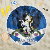 Personalised Unicorn Scotland Beach Blanket Scottish Saltire With Thistle