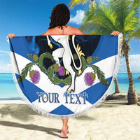 Personalised Unicorn Scotland Beach Blanket Scottish Saltire With Thistle