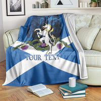 Personalised Unicorn Scotland Blanket Scottish Saltire With Thistle