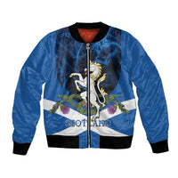 Personalised Unicorn Scotland Bomber Jacket Scottish Saltire With Thistle