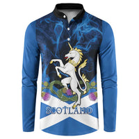 Personalised Unicorn Scotland Button Sweatshirt Scottish Saltire With Thistle