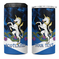 Personalised Unicorn Scotland 4 in 1 Can Cooler Tumbler Scottish Saltire With Thistle