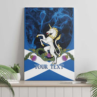 Personalised Unicorn Scotland Canvas Wall Art Scottish Saltire With Thistle