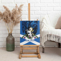 Personalised Unicorn Scotland Canvas Wall Art Scottish Saltire With Thistle