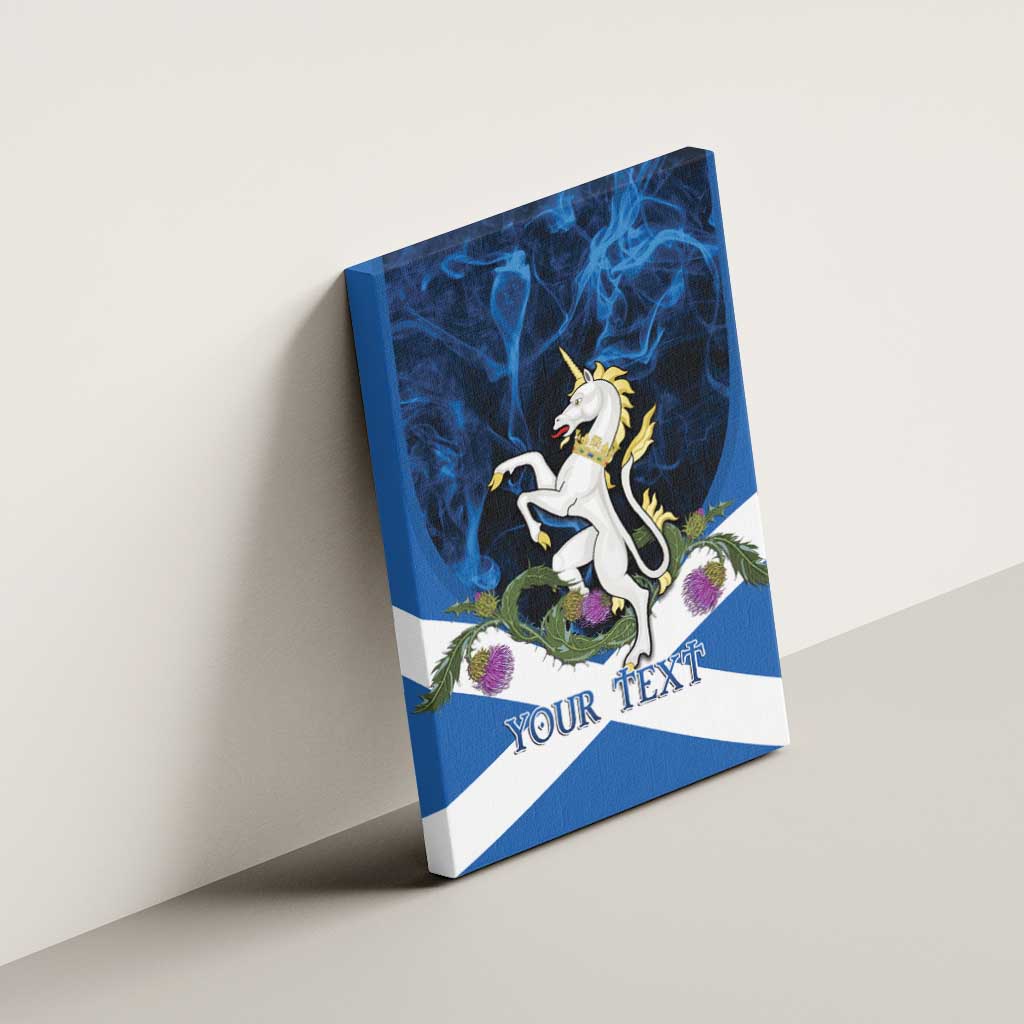 Personalised Unicorn Scotland Canvas Wall Art Scottish Saltire With Thistle
