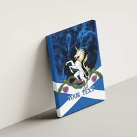 Personalised Unicorn Scotland Canvas Wall Art Scottish Saltire With Thistle