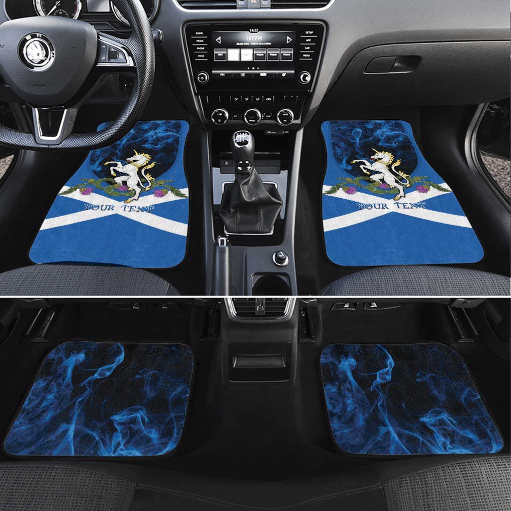 Personalised Unicorn Scotland Car Mats Scottish Saltire With Thistle