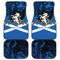 Personalised Unicorn Scotland Car Mats Scottish Saltire With Thistle