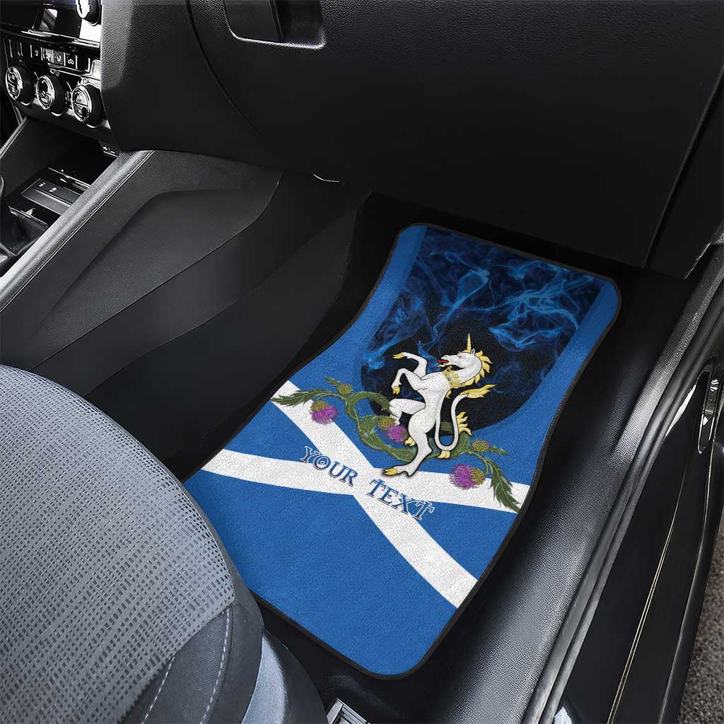 Personalised Unicorn Scotland Car Mats Scottish Saltire With Thistle