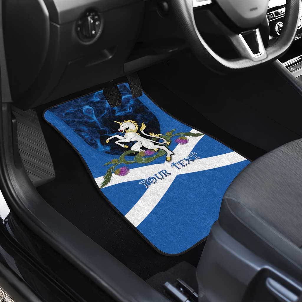 Personalised Unicorn Scotland Car Mats Scottish Saltire With Thistle