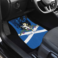 Personalised Unicorn Scotland Car Mats Scottish Saltire With Thistle
